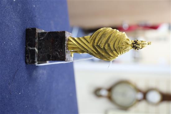 A 17th century Augsberg gem encrusted ormolu figure of Minerva, overall height 8.25in.